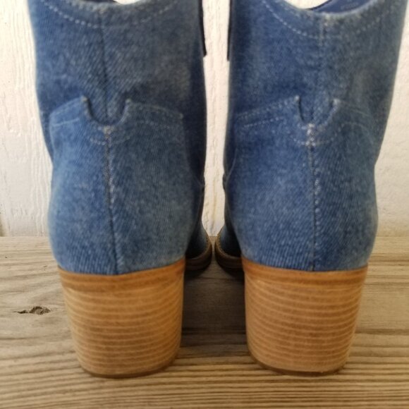 Marc Fisher Gidden Womens Blue Demin Western Bootie Boots 6 M - Picture 5 of 13